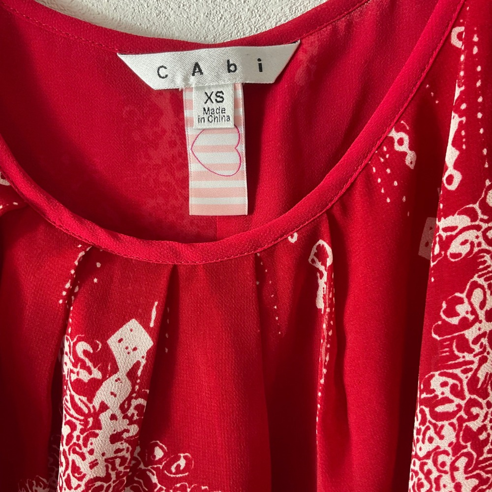 CABI Women's Red Sleeveless Spaghetti Strap Cami Tank Top Sz XS Style #162 - Picture 4 of 5